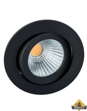 Deluna Aluminium inbouwspot LED kantelbaar dimbaar in warmte zwart, 7 W