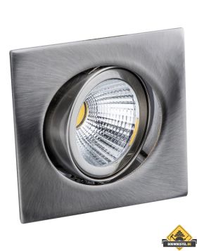 Deluna Aluminium inbouwspot VIERKANT-LED kantelbaar ijzer, geborsteld, 8 W