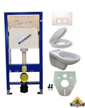 Geberit UP 100 + Neptunus WC + Neptunus zitting. + Delta 50 wit