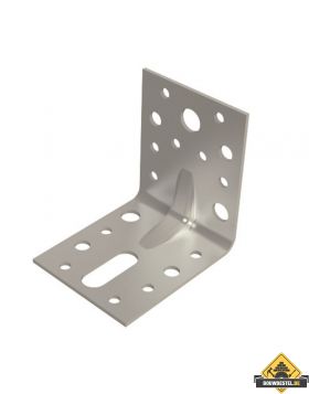 Hoekanker / hoekijzer met ril | Staal verzinkt | 70x70mm 57x2mm | 25 stuks