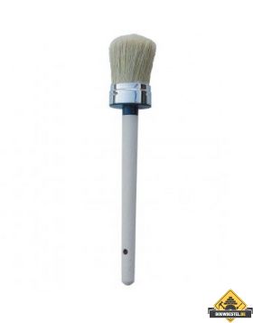 Hoekwitter SUPER PROF ECO. wit haar. houten steel. rond 50 mm