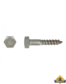 Houtdraadbout RVS A2 DIN 571 Diameter 8x120mm | 50 stuks