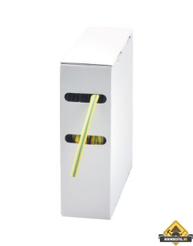 Krimpkous-box met gekleurde krimpkous 12,7 mm groen-geel | 10 meter