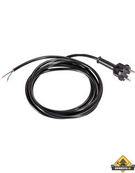Kunststof aansluitsnoer H05VV-F 2 x 1.0 mm2 met contourstekker zwart 3 meter