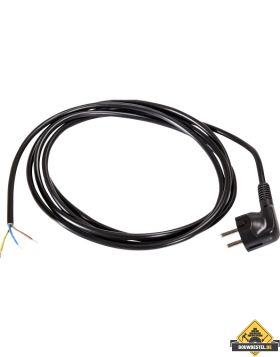 Kunststof aansluitsnoer H05VV-F 3 G 0,75 mm2 met haakse stekker zwart 2 meter