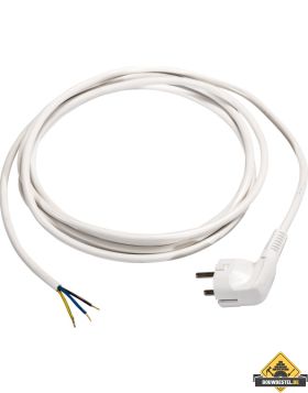 Kunststof aansluitsnoer H05VV-F 3 G 1.0 mm2 met haakse stekker wit 5 meter