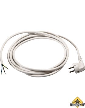 Kunststof aansluitsnoer H05VV-F 3 G 1.5 mm2 met haakse stekker wit 3 meter