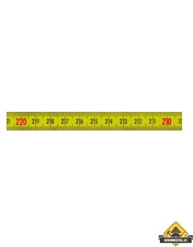 Memolon geel vlak machinemeetlint horizontaal linksoplopend - 3 m x 10 mm