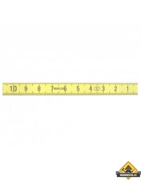 Memolon geel vlak machinemeetlint horizontaal linksoplopend - 2 m x 10 mm