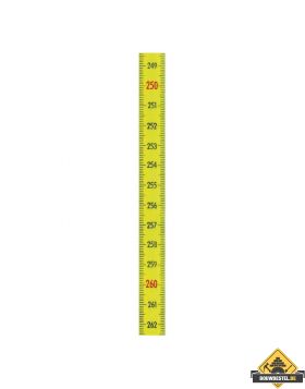 Memolon geel vlak machinemeetlint verticaal boven - 3 m x 13 mm