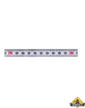 Memolon wit vlak machinemeetlint horizontaal linksoplopend - 5 m x 10 mm
