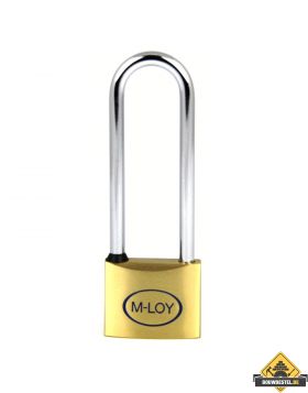M-LOY messing hangslot met hoge beugel gelijksluitend - 40 mm (beugel: 6 x 100 x 22 mm)