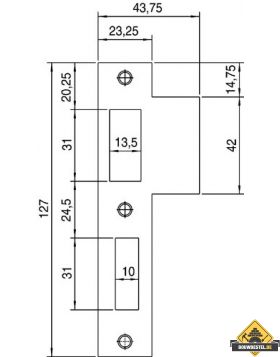 Nemef sluitplaat p1266/12 rh - d+n