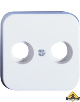 Opus 1 afdekking voor antennedozen, 2 uitgangen TV/RF alpinewit