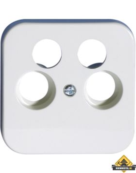 Opus 1 afdekplaat voor antennedozen, 4 uitgangen TV/RF/2xSAT helder wit