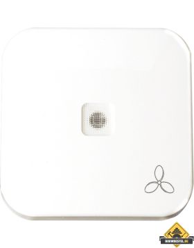 Opus 1 bedieningselement met transparante lens en ventilator-symbool helder wit