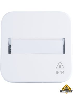 Opus 1 IP44 bedieningselement met tekstveld, alpinewit
