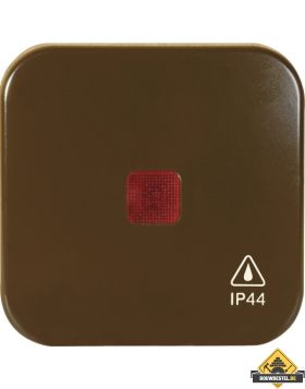Opus 1 IP44 bedieningselement rode lens, sepiabruin