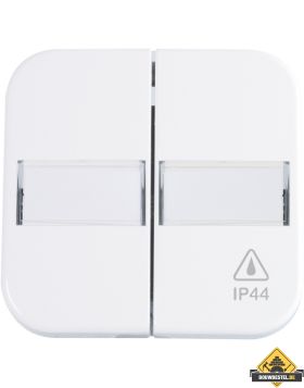 Opus 1 IP44 bedieningselement serie, met tekstvlak, alpinewit
