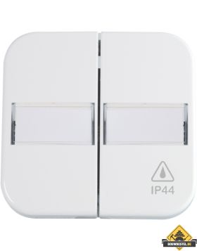 Opus 1 IP44 bedieningselement serie, met tekstvlak, helderwit