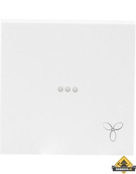Opus 55 bedieningselement met transparente lens en ventilator-symbool polarwit