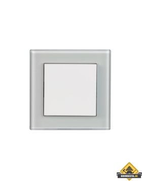 Opus 55 Fusion pulsschakelaarwip, polarwit glans afdekraam enkelvoudig