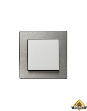 Opus 55 Fusion pulsschakelaarwip, polarwit zwart afdekraam enkelvoudig