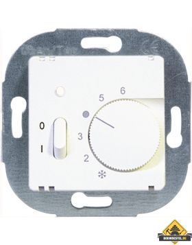 Opus 55 kamerthermostaat, verbreekcontact, met handschakelaar AAN/UIT alu - zilver - zijdeglans