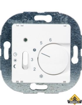 Opus 55 kamerthermostaat, verbreekcontact, met handschakelaar verlaging/AAN/UIT alu - zilver - zijdeglans