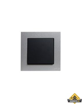 Opus 55 Kubus pulsschakelaarwip, antraciet / alu-zilver zijdeglans afdekraam enkelvoudig