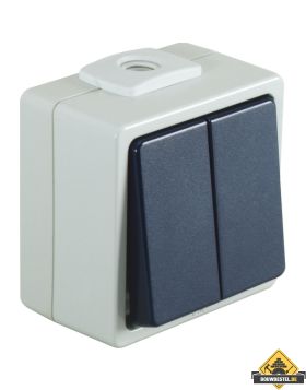 Opus Aqua serieschakelaar lichtgrijs/staalblauw