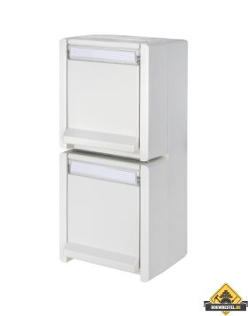 Opus Resist geaarde contactdoos 2-voudig, verticaal helder wit IP55