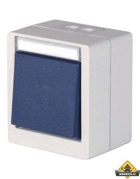 Opus Resist (puls)schakelaar lichtgrijs/staalblauw, IP55