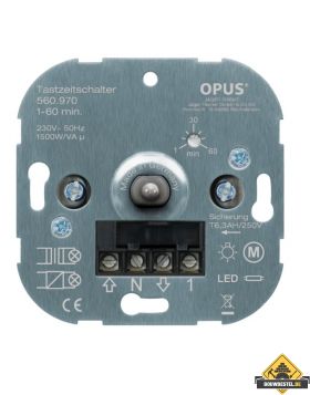 Opus tijdschakelaar met pulsbediening, N-leiding noodzakelijk
