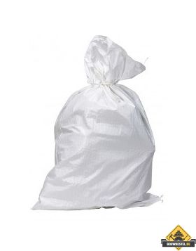Puinzak pp geweven wit 60x80cm