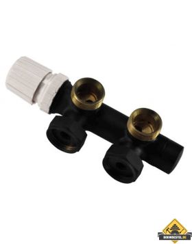 Riko thermostatisch 3/4 onderblok haaks-links mat-Zwart