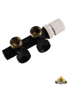 Riko thermostatisch 3/4 onderblok haaks-rechts mat-Zwart