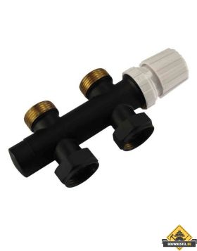 Riko thermostatisch 3/4 onderblok recht mat-Zwart