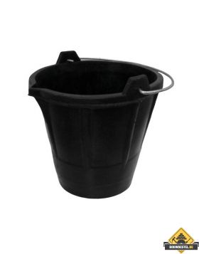 Rubberen bouwemmer met tuit - 12 L
