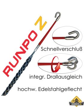 RUNPO Z Kabeltrekveer met anti-torsie-as trekontlasting RVS 9-15mm