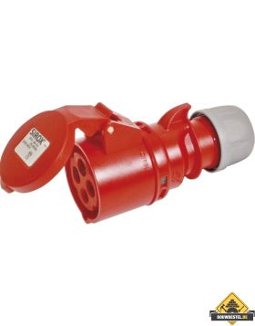 Sirox CEE-contrastekker IP 44, 4-polig, 400 V, 6 h 16 A, rood