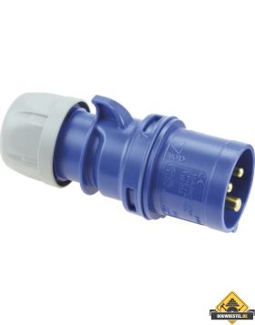 Sirox CEE-stekker IP 44, 3-polig, 230 V, 6 h, 16 A, blauw