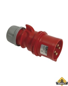 Sirox CEE-stekker IP 44, 4-polig, 400 V, 6 h 32 A, rood
