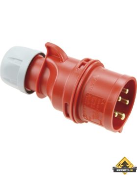 Sirox CEE-stekker IP 44, 5-polig, 400 V, 6 h 16 A, rood