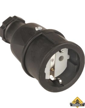 Sirox rubber contrastekker met polyamide inzetstuk Belgie/Franse uitvoering zwart