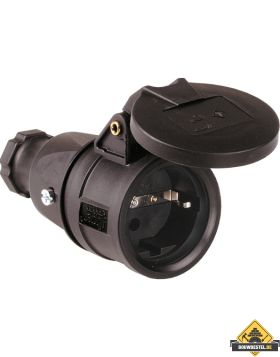 Sirox volrubber contrastekker met verend klapdeksel zwart, IP44