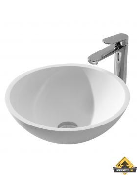 Wiesbaden Solid Surface opzetwastafel rond 430x430x130