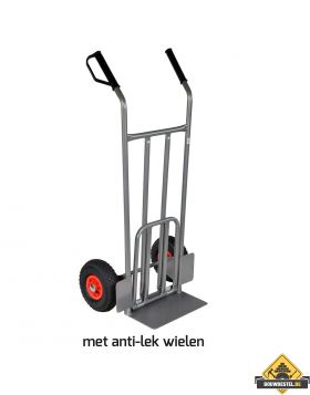 Steekwagen uitklapbaar plateau 250 kg softwiel (anti-lek band) - NL-fabricaat