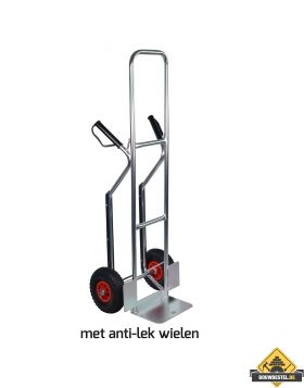 Steek krattenwagen ALU 200 kg softwiel (anti-lek band) - NL-fabricaat