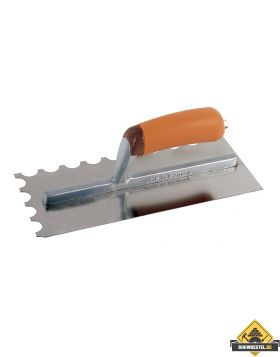 Lijmspaan Super Prof 280x120 mm RVS. halfrond 20x10 mm met SUPERSOFT-handgreep